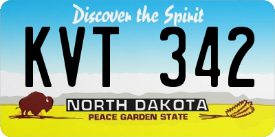 ND license plate KVT342