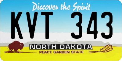 ND license plate KVT343