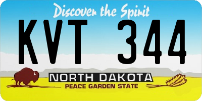 ND license plate KVT344