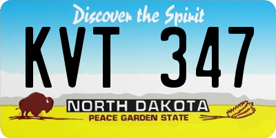 ND license plate KVT347