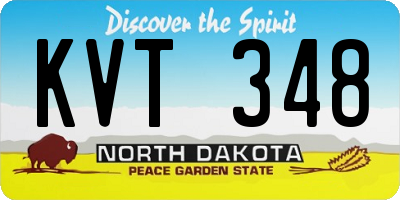 ND license plate KVT348