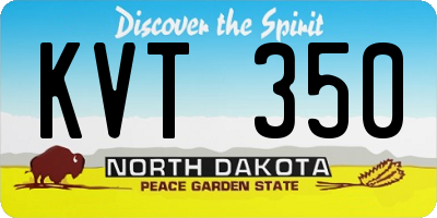 ND license plate KVT350