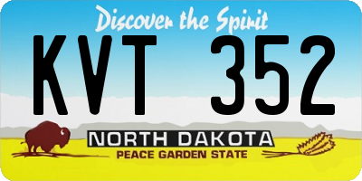ND license plate KVT352