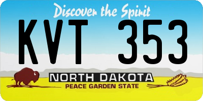ND license plate KVT353