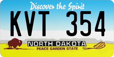 ND license plate KVT354