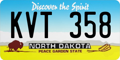 ND license plate KVT358