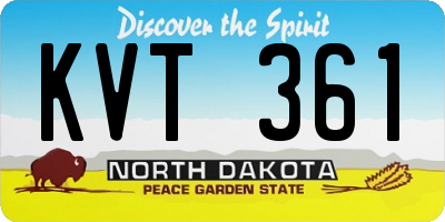 ND license plate KVT361