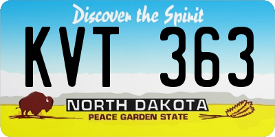ND license plate KVT363