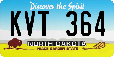 ND license plate KVT364