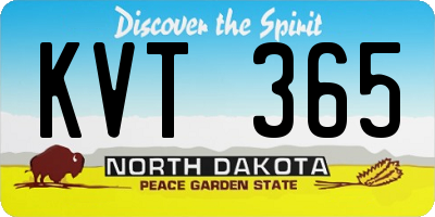 ND license plate KVT365