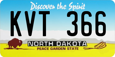 ND license plate KVT366