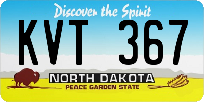ND license plate KVT367