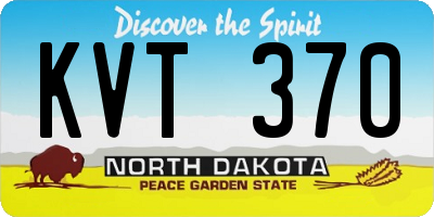 ND license plate KVT370