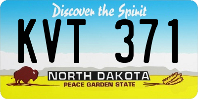 ND license plate KVT371