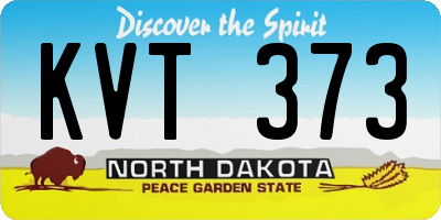 ND license plate KVT373