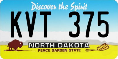 ND license plate KVT375