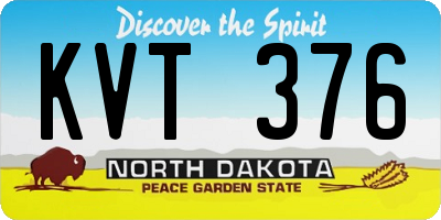 ND license plate KVT376