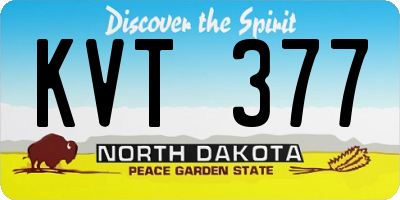 ND license plate KVT377