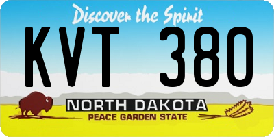 ND license plate KVT380