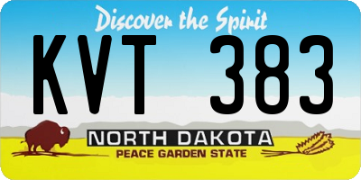 ND license plate KVT383