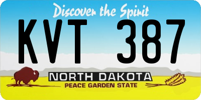 ND license plate KVT387