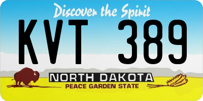 ND license plate KVT389