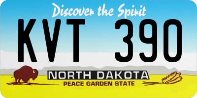ND license plate KVT390