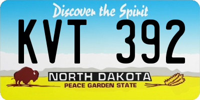 ND license plate KVT392