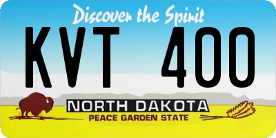 ND license plate KVT400