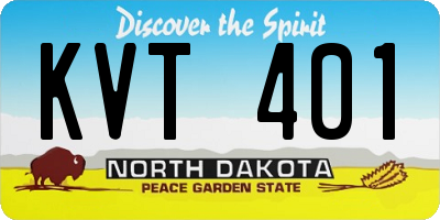ND license plate KVT401