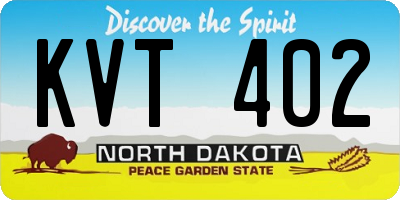 ND license plate KVT402