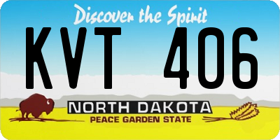 ND license plate KVT406