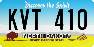 ND license plate KVT410