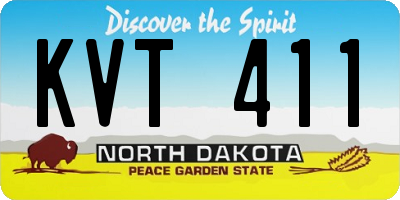 ND license plate KVT411