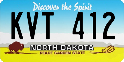 ND license plate KVT412
