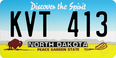 ND license plate KVT413