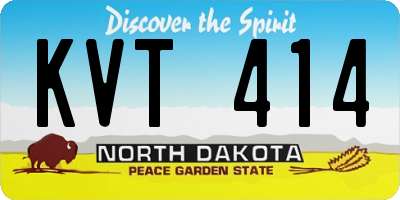 ND license plate KVT414