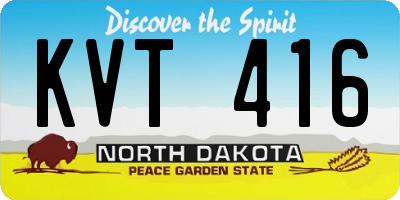 ND license plate KVT416