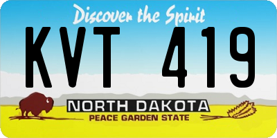 ND license plate KVT419