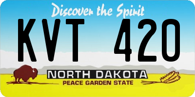 ND license plate KVT420