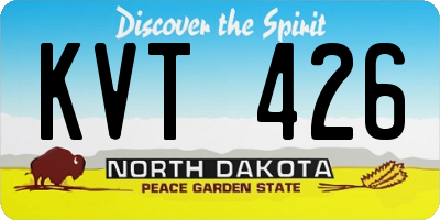 ND license plate KVT426