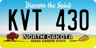 ND license plate KVT430