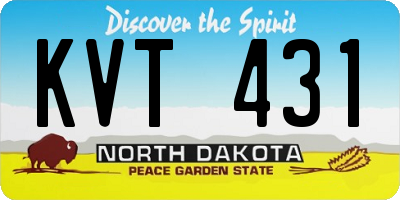 ND license plate KVT431