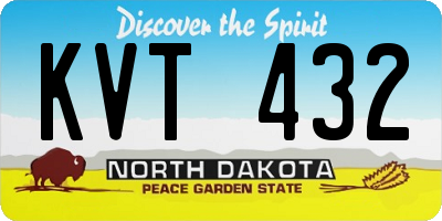 ND license plate KVT432