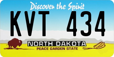 ND license plate KVT434