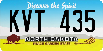 ND license plate KVT435