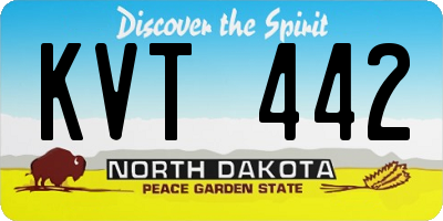 ND license plate KVT442
