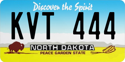 ND license plate KVT444