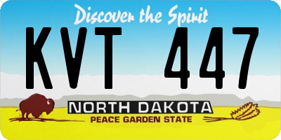 ND license plate KVT447