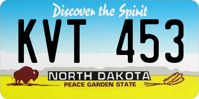 ND license plate KVT453